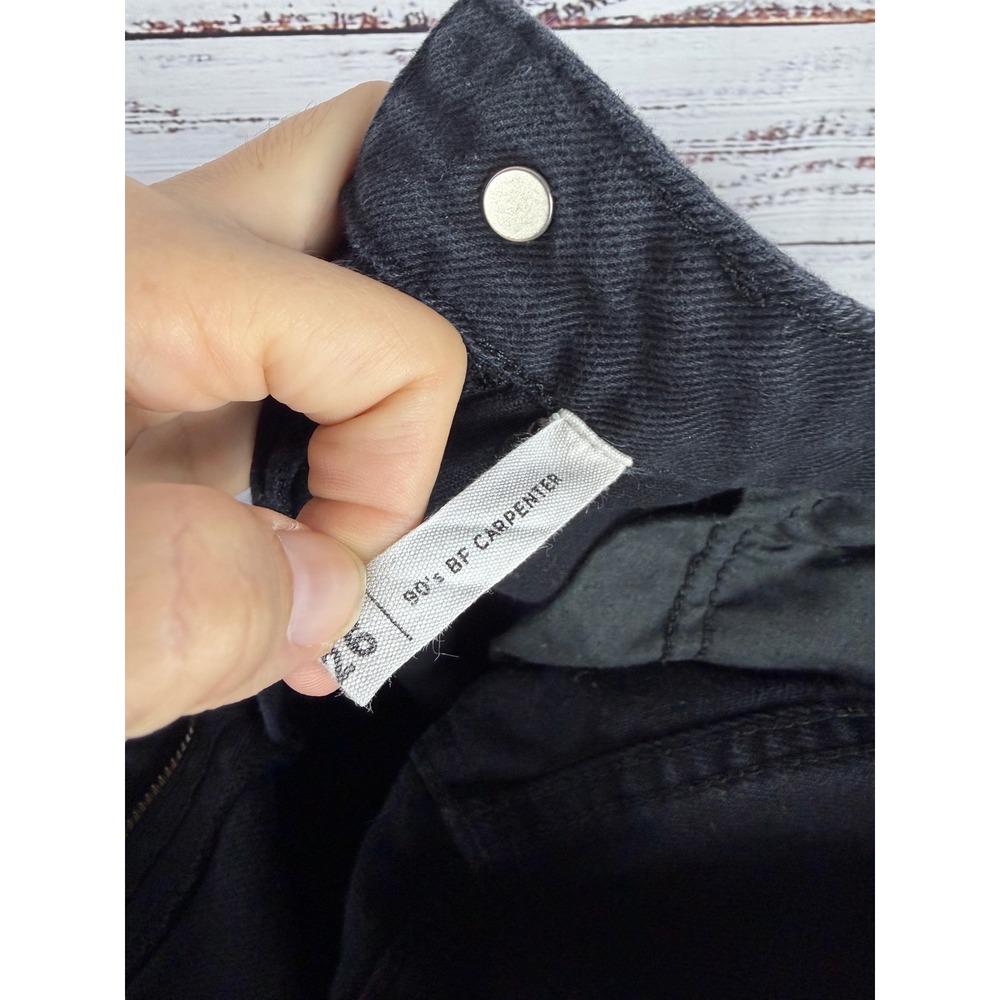 PacSun 90's BF Carpenter Jeans Black Embroidered Rainbow Y2K Baggy sz 26 - Picture 5 of 10
